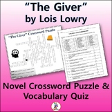 Crossword & Vocabulary Quiz for "The Giver" Novel by Lois Lowry