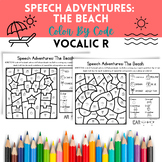 Speech Adventures: The Beach | Color By Code | Vocalic R | No Prep Printable