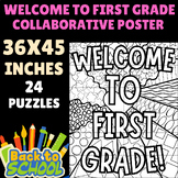 Welcome to First Grade Back to School Collaborative Art project Poster Activity