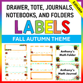 Autumn Fall Themed Editable Labels for Classroom Organization