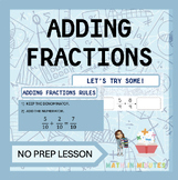 ADDING FRACTIONS WITH LIKE DENOMINATORS | LESSON |SLIDESHOW
