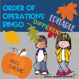 ORDER OF OPERATIONS BINGO