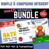 8.12d Simple and Compound Interest Mixed Activity Bundle | Middle School Math