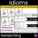 Idioms Worksheets Scrambled Sentences Writing with Pictures & Words Worksheets