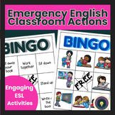 ESL Newcomer Activities Bingo- Classroom Action Verbs ESL Survival English