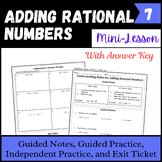 Rules for Adding Rational Numbers Review Lessons 7th Grade Math Addition Review