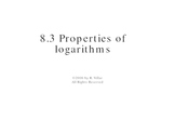 8-3 Properties of logarithms