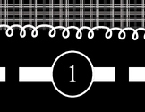 Minimal Black and White Plaid Number Line