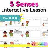 5 Senses Interactive Lesson - Google Slides & Nearpod Ready - Editable