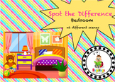 6 Spot the Difference bedroom scenes targeting specific vocabulary
