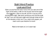Sight Word look, find, write