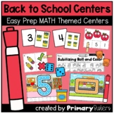 Back to School August | September Kindergarten Easy Prep Math Centers