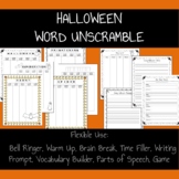 Halloween Word Unscramble Activity Â¨C Fun Vocabulary Builder & Writing Prompt
