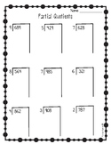 Partial Quotients Worksheets