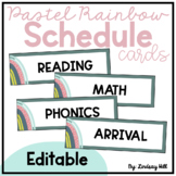 Modern Pastel Rainbow Schedule Cards - EDITABLE