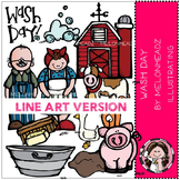 Wash Day clip art - LINE ART - by Melonheadz