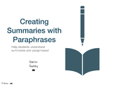 Creating Summaries from Paraphrases