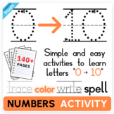 Numbers 0-10 - All in 1 PDF Mega Bundle - Tracing, Writing & Spelling