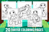 Turtle Coloring Pages For Kids, School And Home Activities