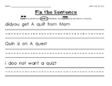 Fix the Sentence - UFLI inspired Lesson 32
