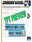Forensic Files : Burning Desire (science video worksheet / distance learn / Sub)