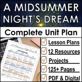 A Midsummer Night's Dream Unit Plan With Lesson Plans & Activities, 12 Resources