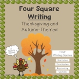 Thanksgiving and Fall-Themed Four Square Writing Prompts (Digital Included)