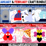 CRAFT Bundle 7 JAN/FEB HOLIDAY crafts OT color, cut,glue templates No prep