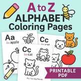 Alphabet Letter Recognition Worksheets | Color by Letter A-Z | Preschool Literac