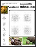 Organism Relationships Word Search Puzzle