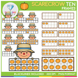 Fall Scarecrow Ten Frames Clip Art