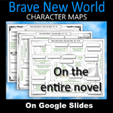 3 BRAVE NEW WORLD Character Maps (Quiz, Worksheet, Review, Study, Test) G.Slides