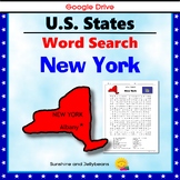New York Word Search Puzzle US States Geography Activity Centers no-prep Reading