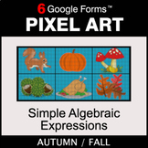 Fall: Simple Algebraic Expressions - Pixel Art Math | Google Forms