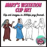 The Visitation Bible Story: Mary visits Elizabeth Clip Art Image