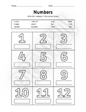Numbers Worksheet Packet