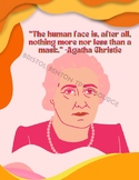 Agatha Christie Quote Author Poster Boho Groovy Pink & Orange