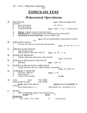 Pre-Algebra - REVIEW for Unit 2 TEST - Polynomial Operations (7Honors/8th)