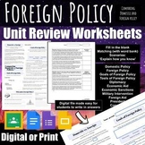 Civics Unit Review Worksheets and Readings: Foreign Policy