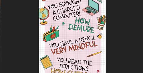 Demure Poster | Teacher Poster |Tik Tok Trends | Viral Classroom Management