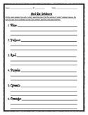 Find the Evidence Student Answer Sheets
