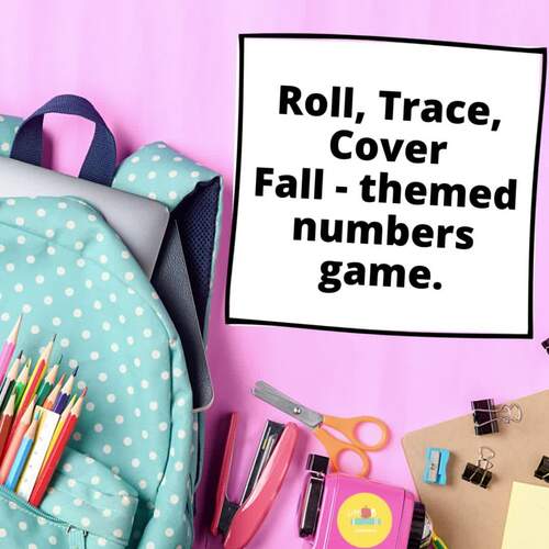 Fall Math Game | Roll, Trace & Cover Numbers for Pre-K & Kindergarten