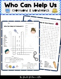 Who Can Help Us Occupation Crossword Wordsearch Morning Work K-2 Summer 