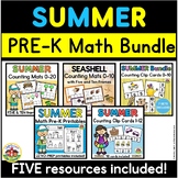 Summer Math Activities Pre-K BUNDLE | Clip Cards | Counting Mats | Printables