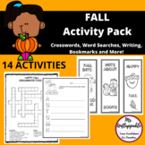 Fall Crossword Puzzle and Word Search and Puzzle Activities Pack