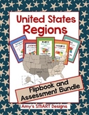 United States Regions States  and Capitals Flipbook and Assessment Bundle