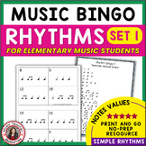 Music Bingo - Rhythm Note Reading - Game for Elementary Music