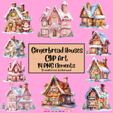 Watercolor Gingerbread House Clipart