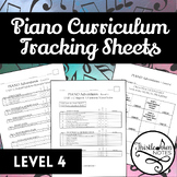 Piano Curriculum Tracking Sheets - Level 4 - Student Sticker Sheet Included