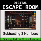 Spring Digital Escape Room - Subtracting 3 Numbers - Math Game